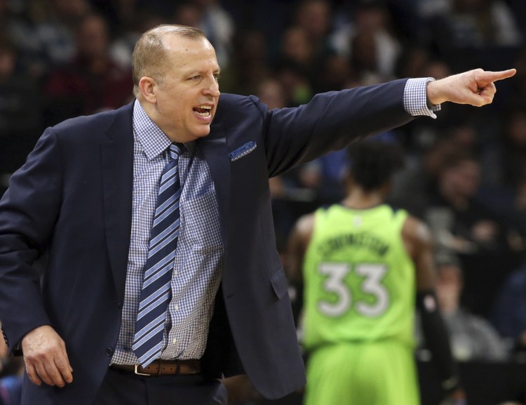 Minnesota Coach Tom Thibodeau has his players playing tough on defense, and watching the wins begin to pile up.