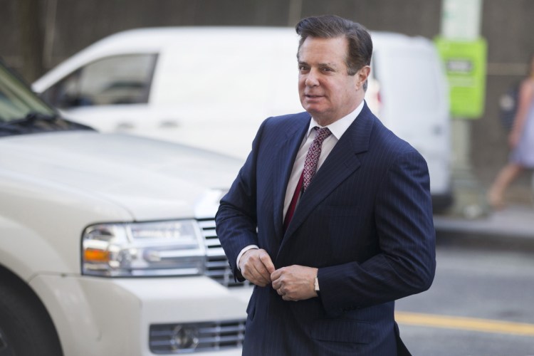 Paul Manafort, former campaign manager for Donald Trump, arrives at federal court in Washington on June 15.