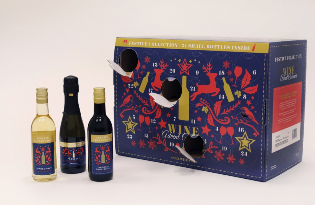 This Wine Advent Calendar from German grocer Aldi has been made available in the U.S. for the first time this year. It appeals to nostalgic adults who want to countdown the days until Christmas by discovering a more age-appropriate treat behind each date.