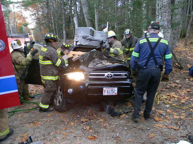 Scene of a crash in Harrison on Thursday afternoon that injured two teens.
