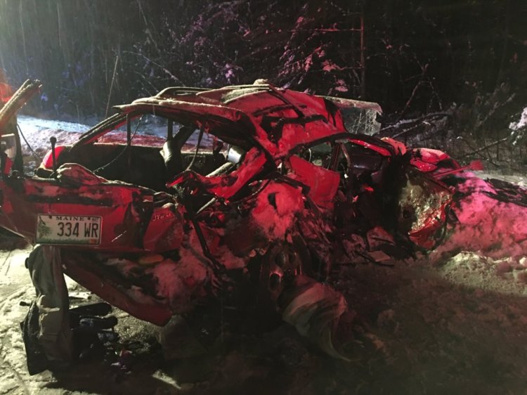 Seth Gordon, 28, of Farmington died and Leroy Gordon, 76, and Scott Kidder, 18, both of Farmington, were critically injured Tuesday afternoon when their car slid into the path of a tractor-trailer on Route 27, north of Kingfield.