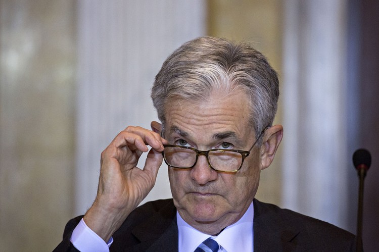 Jerome Powell, chairman of the U.S. Federal Reserve, attends a meeting at the U.S. Treasury in October.