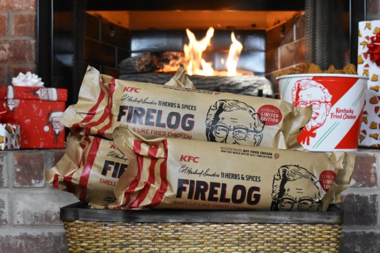The unmistakable, mouth-watering aroma of Colonel Sanders’ secret recipe – now in your fireplace with the KFC 11 Herbs and Spices Firelog.