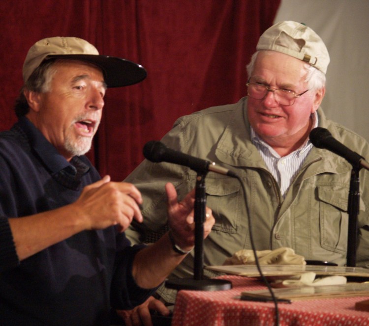 Tim Sample, left, and Bob Bryan perform at Schoodic Point "a few summahs back!" according to Sample, who recorded two albums of Maine humor with Bryan, including "Bert and I ... Rebooted" in 2013.
