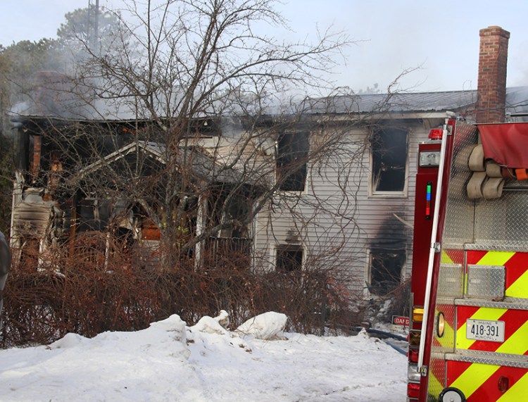 The house at 681 Webber Hill Road in Kennebunk that burned Wednesday morning.