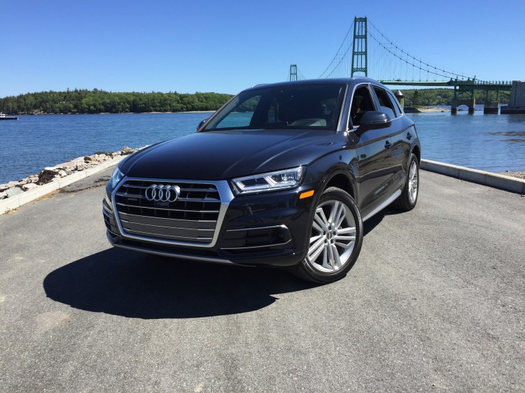 The Q5 fits neatly into Audi’s three crossover offerings, between the Q3 and the Q5. (Photo by Tim Plouff. Location: Deer Isle Bridge.)