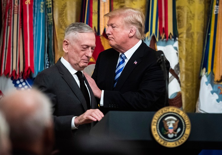 President Donald Trump announced Wednesday that Secretary of Defense Jim Mattis would leave his position at the end of February. MUST CREDIT: Washington Post photo by Jabin Botsford
