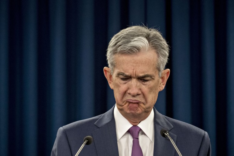 Federal Reserve Chaiman Jerome Powell during a news conference in June. 
