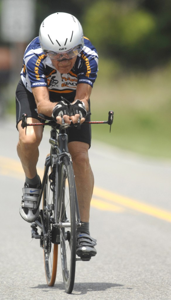 Carl Grove, training here in 2011, says he keeps on cycling to show people they can live a quality life in their 80s and 90s. But Grove recently tested positive for the steroid trenbolone, a result the U.S. Anti-Doping Agency later said was likely from tainted steak.