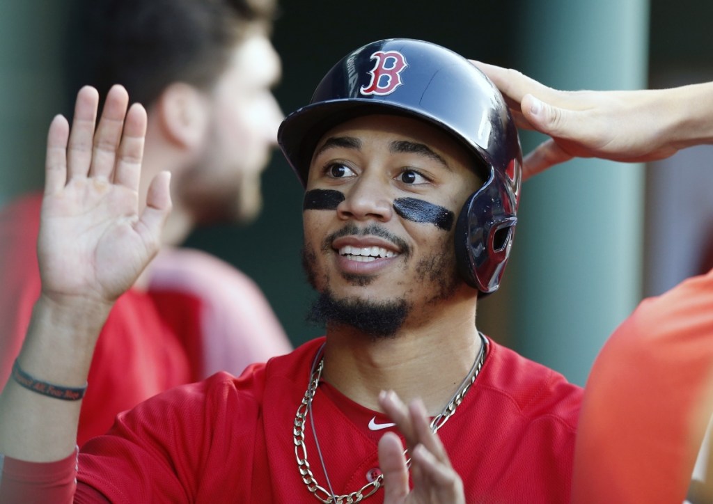 Mookie Betts, the 2018 American League MVP, has agreed to a $20 million deal with the Boston Red Sox for the 2019 season, according to media reports. (AP Photo/Michael Dwyer, File)