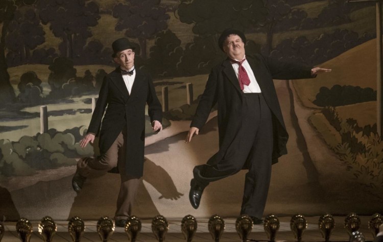 Steve Coogan as Stan Laurel, left, and John C. Reilly as Oliver Hardy in a scene from "Stan & Ollie."