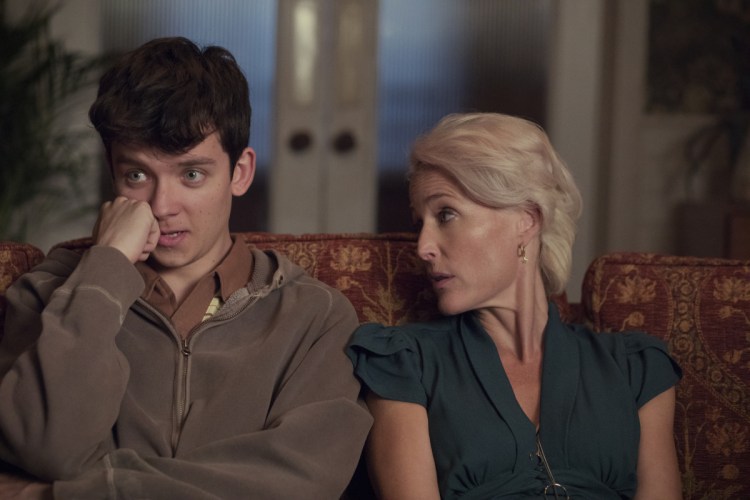 Asa Butterfield and Gillian Anderson star as a son and mother each exploring the contemporary sexual landscape in "Sex Education."