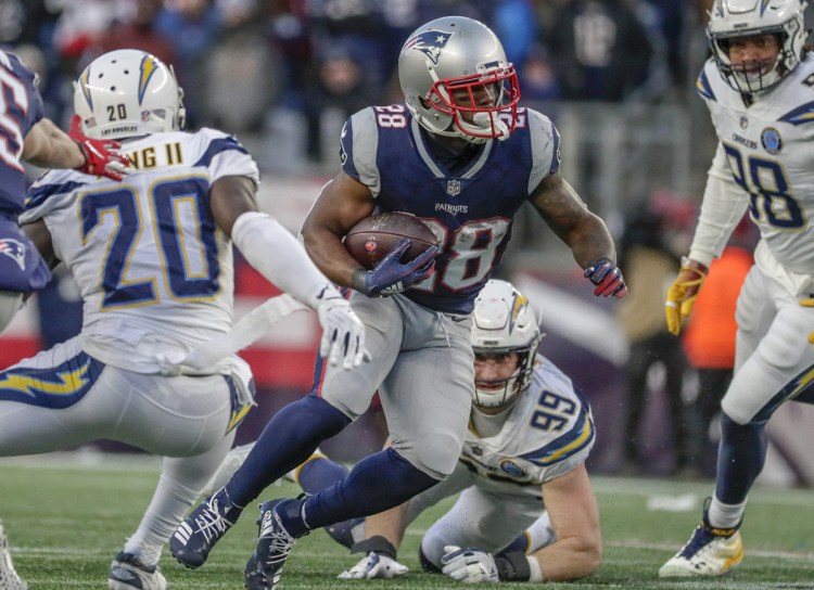 James White is part of a running back group that is the strength of the Patriots' offense and that was on display in their 41-28 win over the Los Angeles Chargers on Sunday. White caught 15 passes and Sony Michel rushed for 129 yards and three TDs.