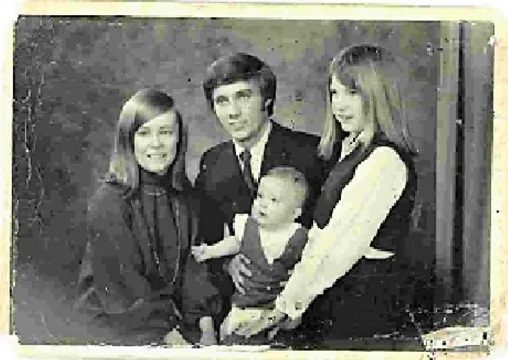 The Ward siblings in the summer of 1970: from left, Anne, Ron, Matthew (held by Ron) and Vicky.