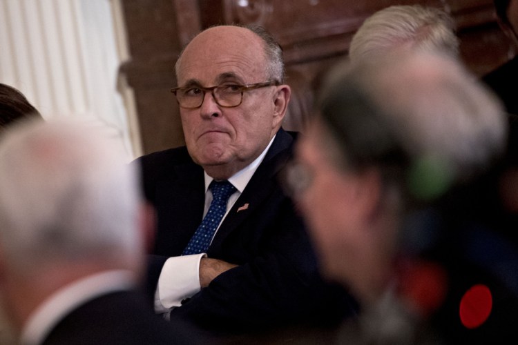 Rudy Giuliani, President Donald Trump's personal lawyer, at the White House in July. 