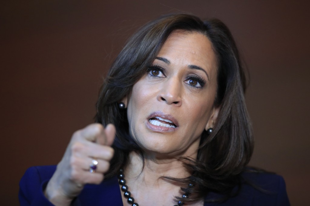 Sen. Kamala Harris says she's running for president because "the future of our country depends on ... lifting our voices to fight for our American values."