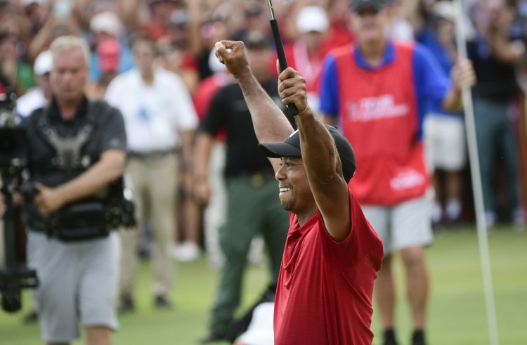 It was vintage Tiger Woods, strolling down the 18th fairway on his way to winning the Tour Championship in September.