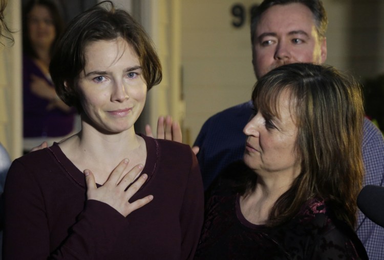 Amanda Knox and her mother Edda Mellas at  Mellas' home in Seattle in 2015.