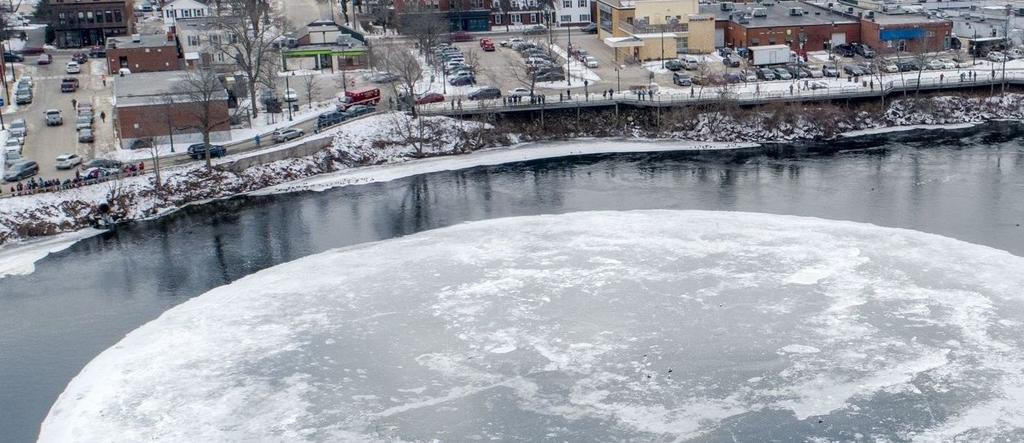 People have lined Westbrook's River Walk to see the ice disk and, downtown business owners say, that's been very good for business in what is usually a slow time of year.