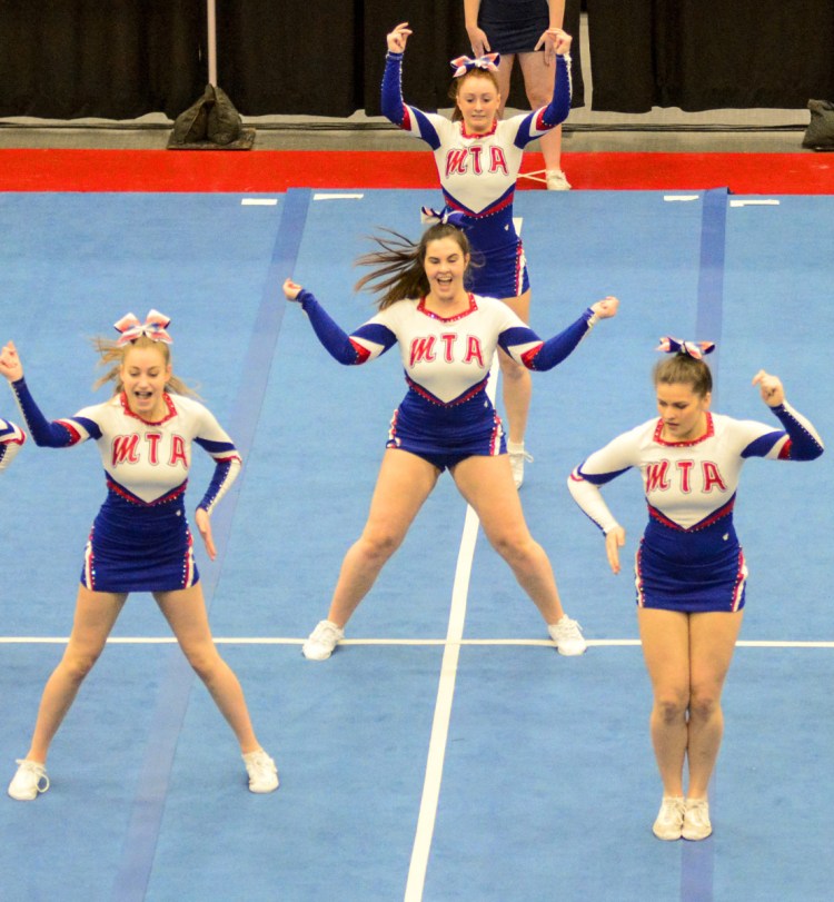 Mt. Ararat performs its routine during the Class A North regional at the Augusta Civic Center.