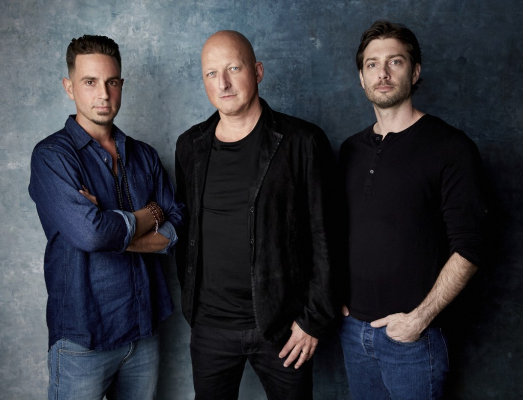 Wade Robson, from left, director Dan Reed and James Safechuck promote the film "Leaving Neverland" at the Sundance Film Festival.
Photo by Taylor Jewell/Invision/AP