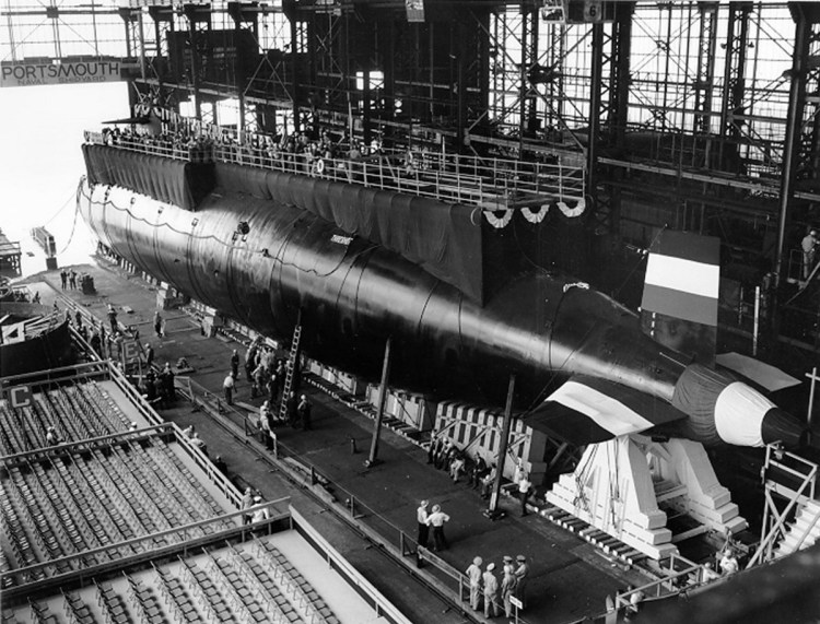 The USS Thresher before its launch.