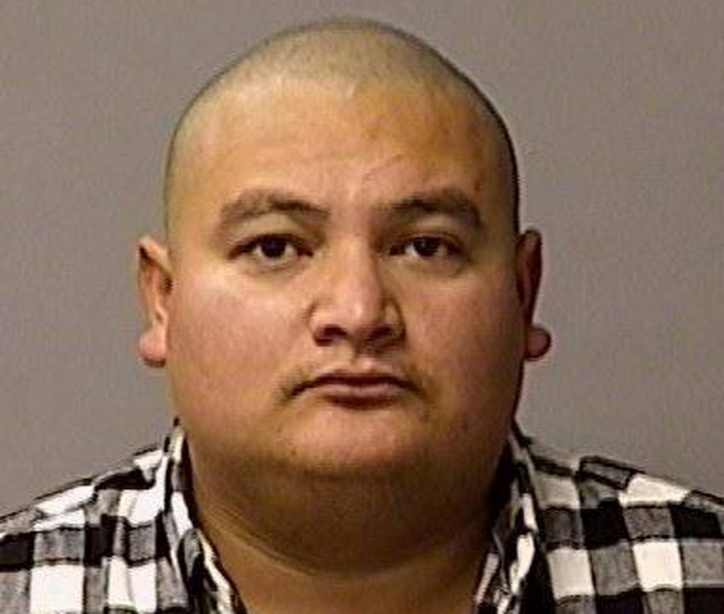 This undated booking file photo provided by the Stanislaus County Sheriff's Department shows Gustavo Perez Arriaga. Prosecutors charged Perez Arriaga on Wednesday, Jan. 2, 2019, with murder in the killing of Newman police Cpl. Ronil Singh. He was arrested Friday in the Dec. 26 shooting during a traffic stop. 