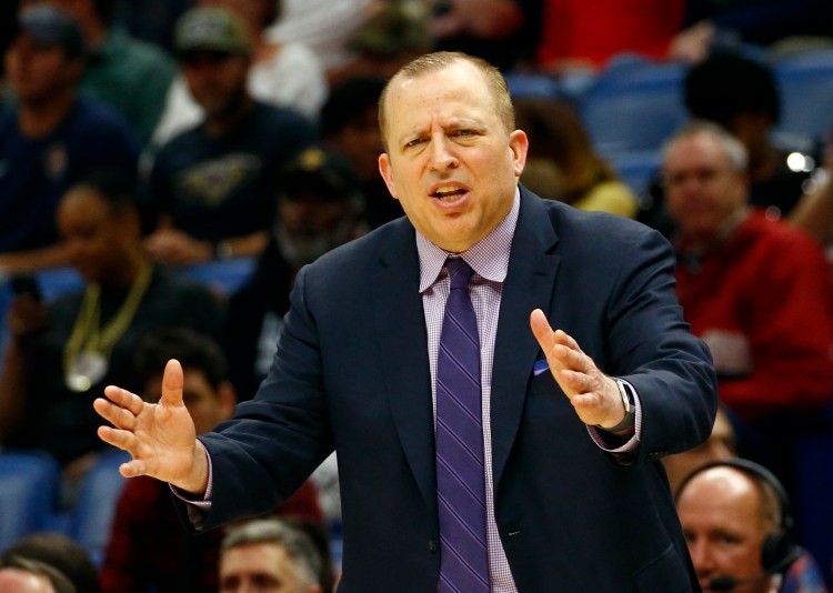 A person with knowledge of the decision tells The Associated Press that the Minnesota Timberwolves have fired Tom Thibodeau as their head coach halfway into his third season with the team that began with turmoil surrounding All-Star Jimmy Butler. 