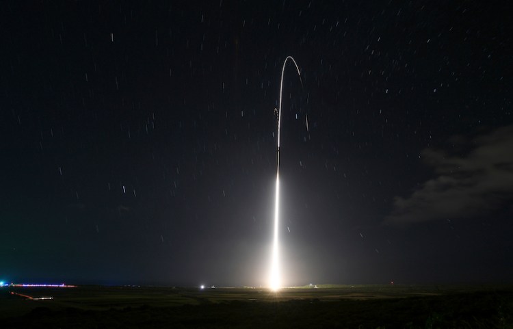 A launch from the U.S. military's land-based Aegis missile defense testing system, that later intercepted an intermediate range ballistic missile, from the Pacific Missile Range Facility on the island of Kauai in Hawaii in December.