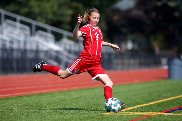Bridget Davis, an 8th grader at Scarborough Middle School plays with her club team, GPS Maine.