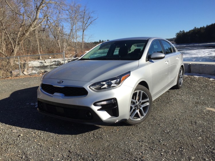 The Kia Forte sedan, photographed by Tim Plouff by the Kennebec River in Richmond. 
