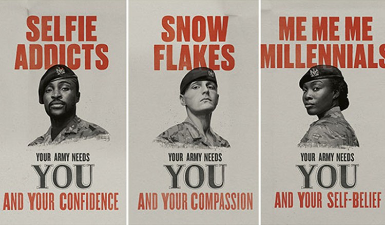 British Army recruiting posters. 