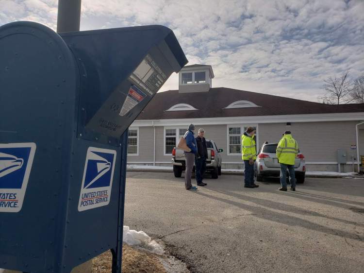Lincolnville firefighters were at the Post Office at Lincolnville Beach on Saturday morning.

