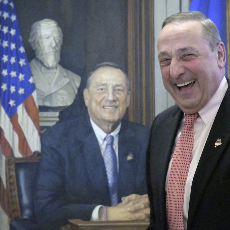 Former Gov. Paul LePage, seen at the unveiling of his official portrait, lives in Florida now but is still complaining about Maine on local talk radio.