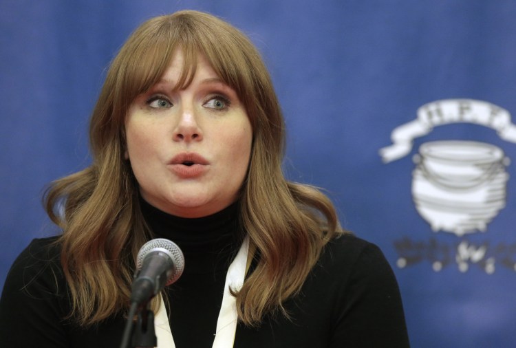 Bryce Dallas Howard attends the Woman of the Year presentation Thursday at Harvard.