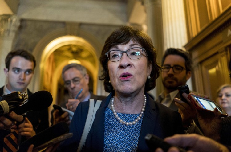 Liberal groups focused their ire on Sen. Susan Collins of Maine for her support of the nomination of Brett Kavanaugh.