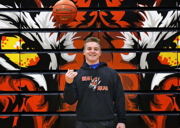 Kurtis Edgerton was unable to play basketball for Biddeford this season because of a shoulder injury suffered during football season. He has still been around the team this season, pitching in however he can, including doing an interview with every player on the team.