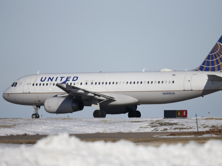 A United Airlines jet waits to take off at Denver International Airport, one of eight hubs United operates around the country. Starting June 8, United will begin flights between Denver and Portland on Saturday and Sunday.