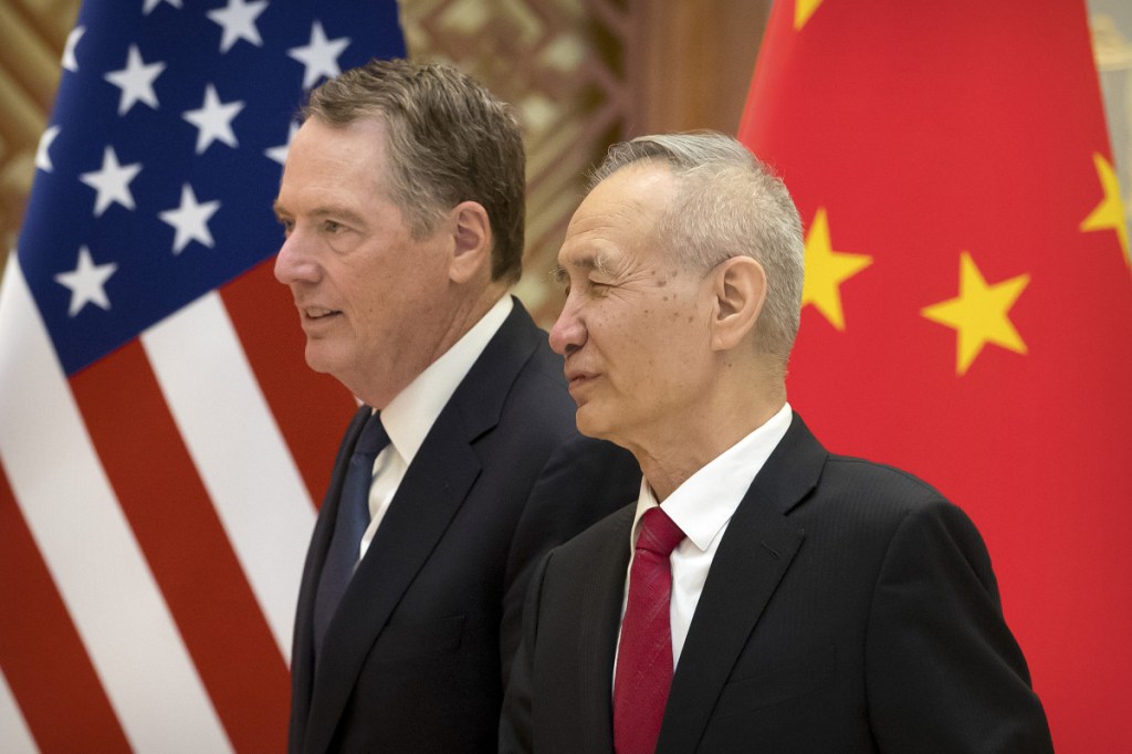 U.S. Trade Representative Robert Lighthizer, left, will meet with Chinese Vice Premier Liu He later this week.