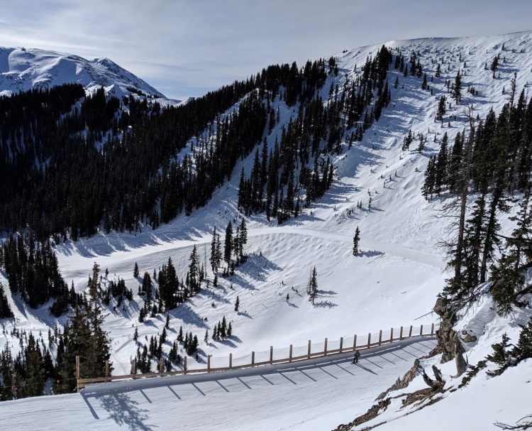 Highline Ridge, right, connects the top of Taos Ski Valley resort and Kachina Peak, which has the fourth-highest lift in North America.
