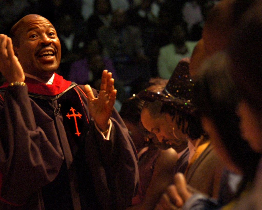 John A. Cherry, shown in 2006, spoke in tongues and practiced what he called healing by touch – rituals that evoked Pentecostal worship and that some AME Zion pastors denounced.