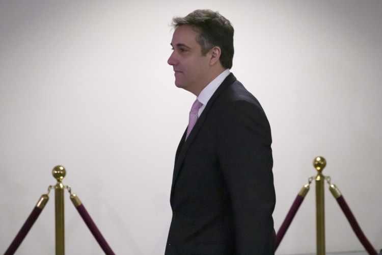 Michael Cohen, President Donald Trump's former lawyer, arrives to testify before a closed-door hearing of the Senate Intelligence Committee on Capitol Hill in Washington.