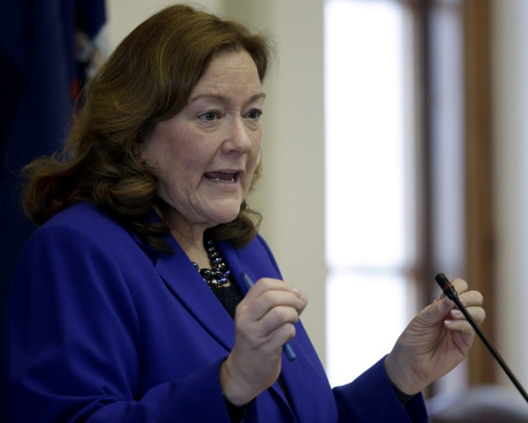 Chief Justice Leigh Saufley delivers her annual State of the Judiciary address to the Legislature on Tuesday at the State House. She told lawmakers that Maine needs juvenile justice alternatives to Long Creek.