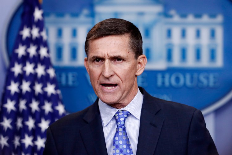  In this Feb. 1, 2017 file photo, National Security Adviser Michael Flynn speaks during the daily news briefing at the White House, in Washington. The Democrat-led House oversight committee launched an investigation Tuesday into whether senior officials in President Donald Trump’s White House worked to transfer nuclear power technology to Saudi Arabia as part of a deal that would financially benefit prominent Trump supporters.  The proposal was pushed by former National Security Adviser Michael Flynn, who was fired in early 2017, but it has remained under consideration by the Trump administration despite concerns from Democrats and Republicans that Saudi Arabia could develop nuclear weapons if the U.S. technology was transferred without proper safeguards. 