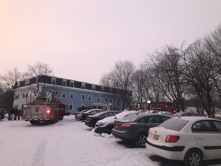 One death is reported in a fire Sunday at this Ocean Avenue apartment complex in Portland. (Photo provided by Portland Police Department)