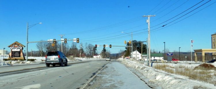 The intersection at the Oxford Casino now has a blinking yellow light and red turn signal to direct traffic.