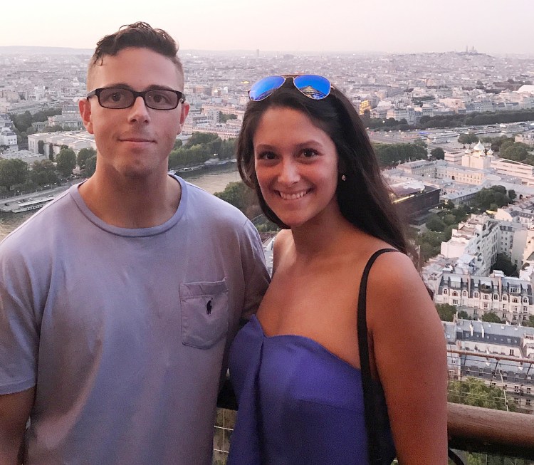 Shawn Mckeough Jr., 23, was killed in Arkansas last Friday when he tried to stop an armed robbery. He's a Westbrook native and was stationed at a nearby Air Force base. He's with his girlfriend Sarah Terrano. 