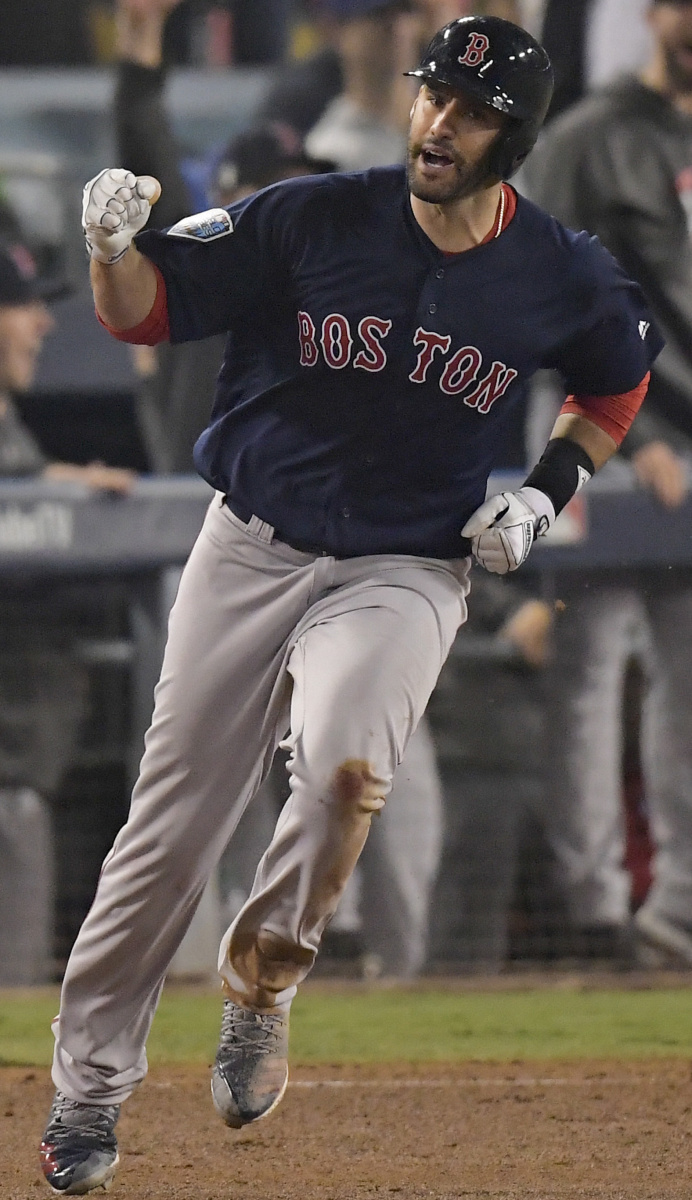 After challenging for the Triple Crown last year, J.D. Martinez helped the Red Sox clinch the World Series title with a home in Game 5 against the Los Angeles Dodgers. Martinez set career highs for RBI and batting average and was two off his career high for home runs.