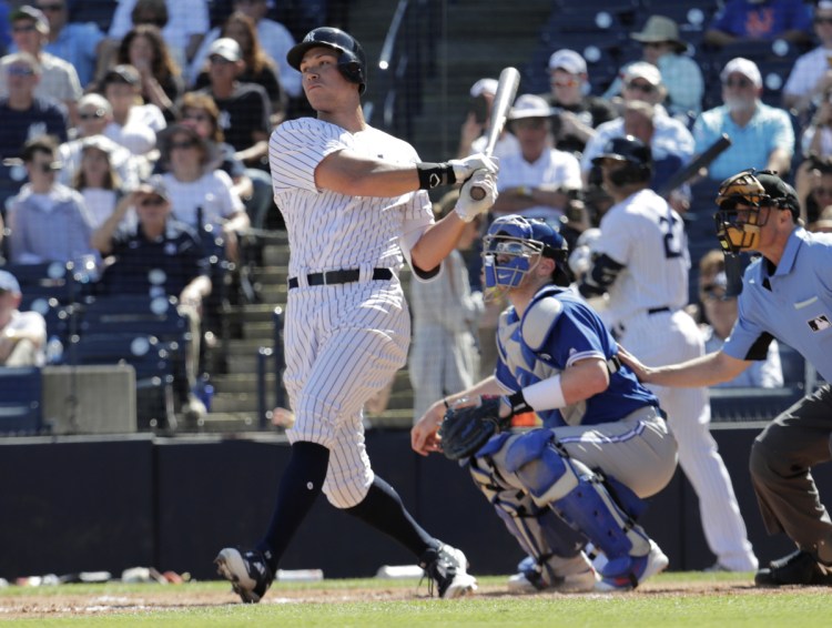 Aaron Judge played just 112 games last year. Now he's healthy, hitting two home runs in a spring game Sunday – one reason the Yankees are optimistic.