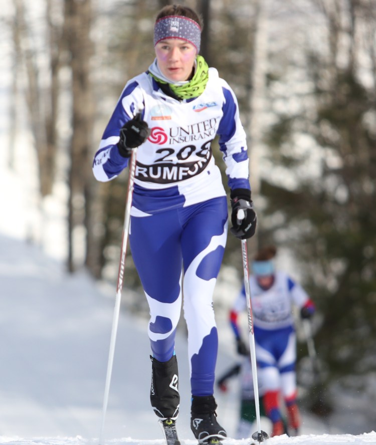 Maddie Marston decided after her freshman year at Yarmouth High to give up Alpine and ski just for the cross-country team. She was the team's top finisher in freestyle and pursuit as a sophomore.